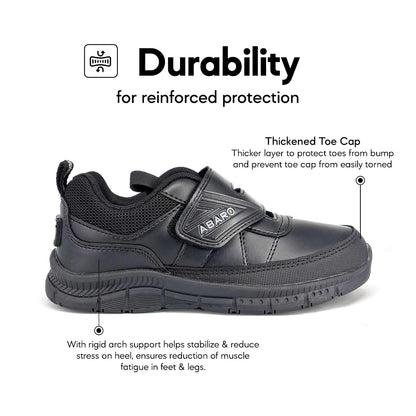 ABARO HideTech + GripTech H2278N Hidden GPS Pocket School Shoes/Kasut Unisex/Kasut Tulis Nama