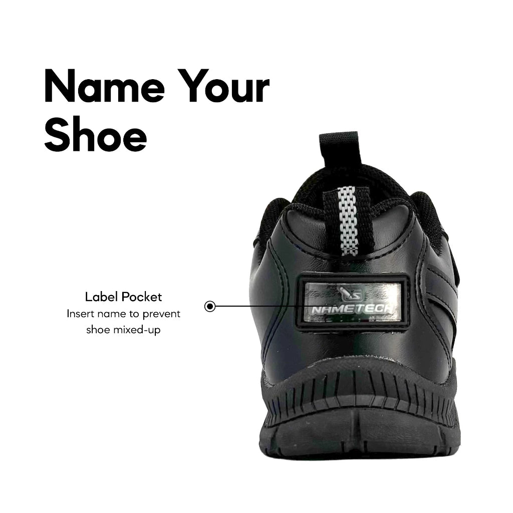 ABARO GripTech + HideTech H2279N Hidden GPS Pocket School Shoes/Kasut Unisex/Kasut Tulis Nama