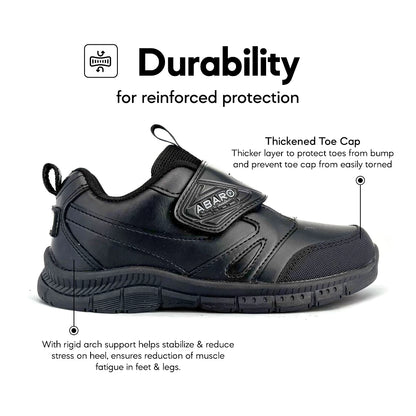 ABARO GripTech + HideTech H2279N Hidden GPS Pocket School Shoes/Kasut Unisex/Kasut Tulis Nama