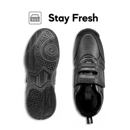 ABARO NameTech + GripTech 2271N School Shoes Black Name Your Shoes/Kasut Sekolah Hitam/Kasut Budak