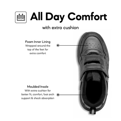 ABARO NameTech 2912N School Shoes Black Name Your Shoes/Kasut Sekolah Hitam/Kasut Budak