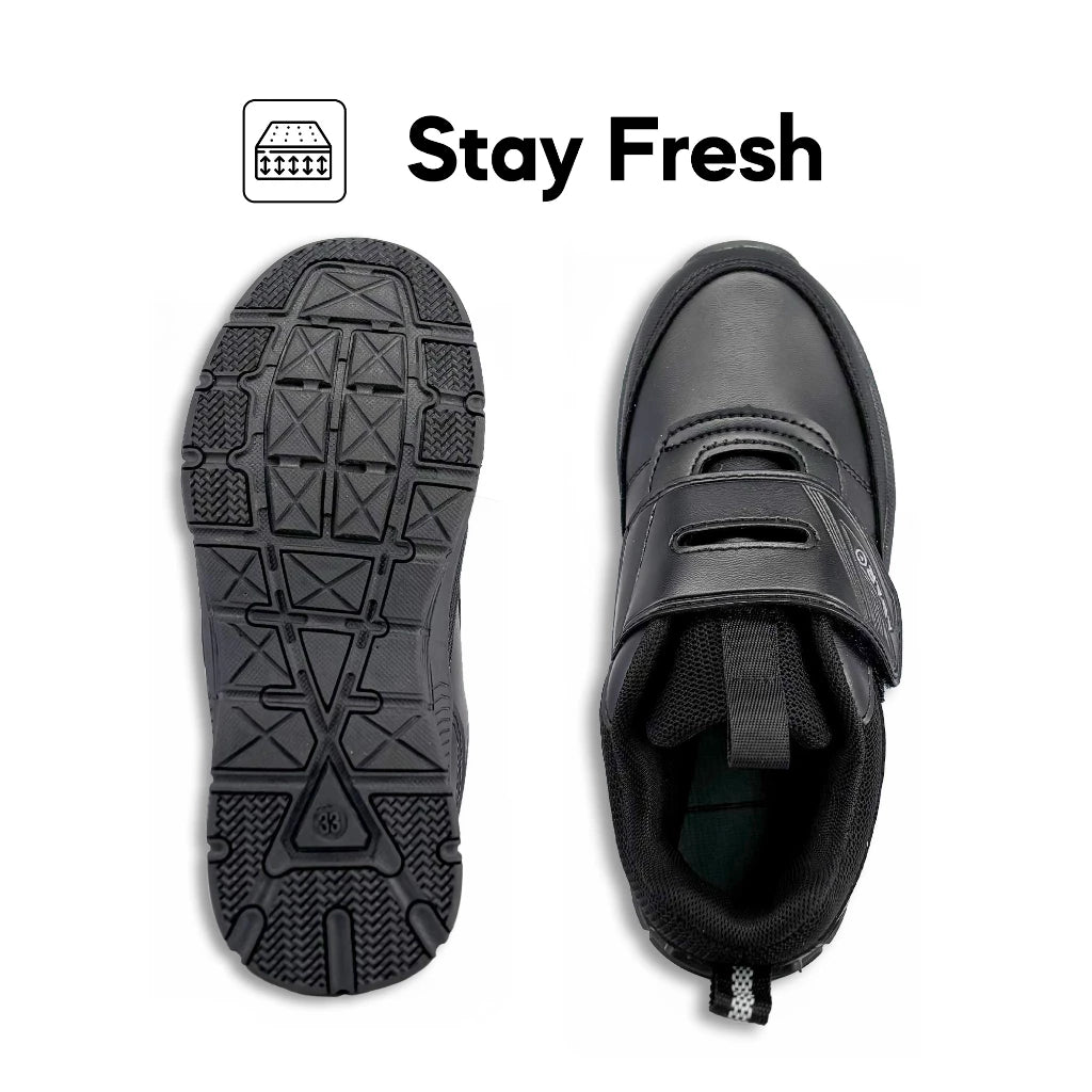 ABARO HideTech + GripTech H2278N Hidden GPS Pocket School Shoes/Kasut Unisex/Kasut Tulis Nama