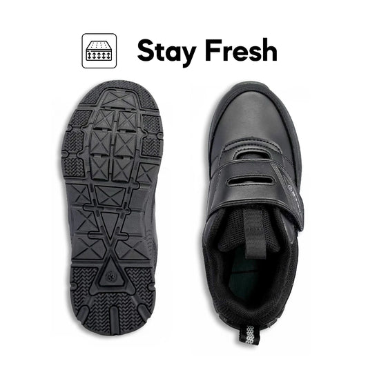 ABARO HideTech + GripTech H2278N Hidden GPS Pocket School Shoes/Kasut Unisex/Kasut Tulis Nama