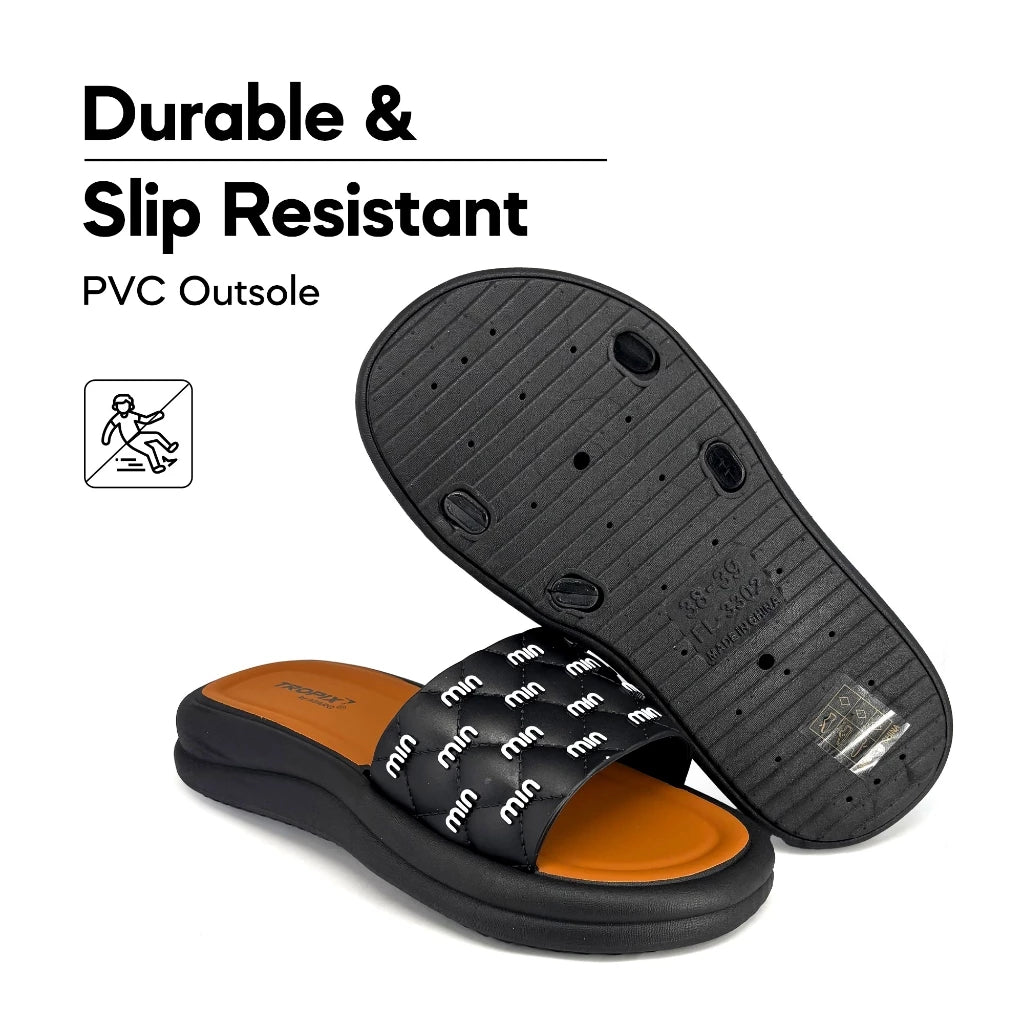[ONLINE EXCLUSIVE] ABARO Comfy & Stylish 99PSA693N1 TROPIX Durable and Lightweight PVC /Women Slipper/Sandal Perempuan