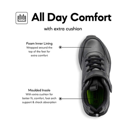 ABARO NameTech 2818N School Shoes Black Name Your Shoes/Kasut Sekolah Hitam/Kasut Budak/??