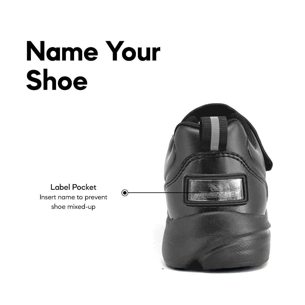 ABARO NameTech 2816N School Shoes Black Name Your Shoes/Kasut Sekolah Hitam/Kasut Budak/??