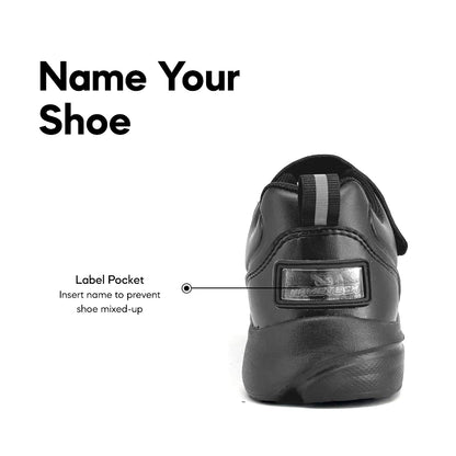 ABARO NameTech 2816N School Shoes Black Name Your Shoes/Kasut Sekolah Hitam/Kasut Budak/??