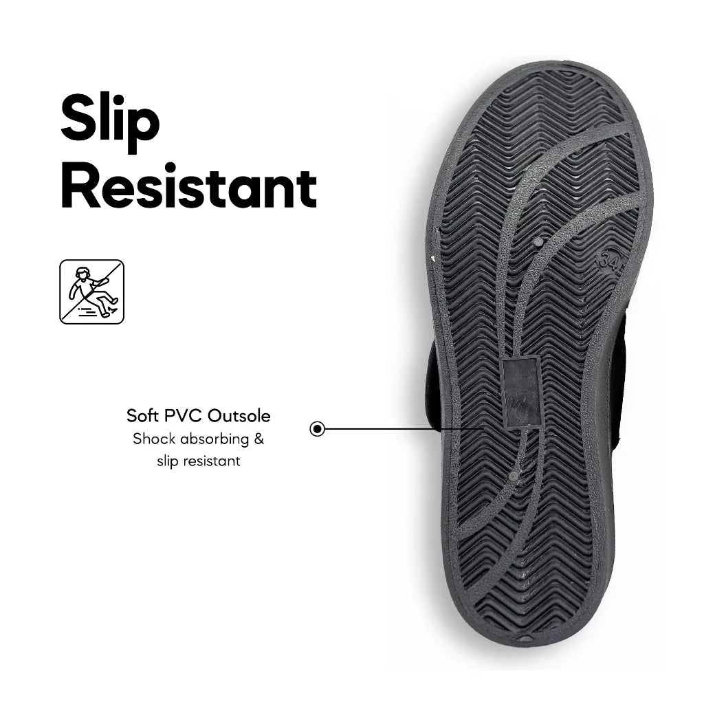 ABARO 2655D Anti-Bacterial Unisex Black School Shoes/Canvas Shoes/Kasut Sekolah Hitam