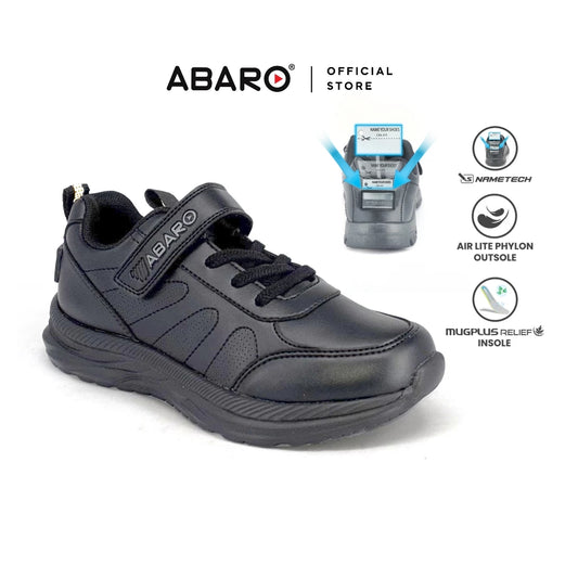 ABARO NameTech 2818N School Shoes Black Name Your Shoes/Kasut Sekolah Hitam/Kasut Budak/??