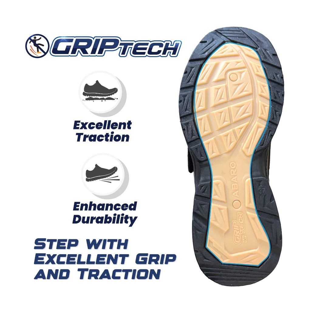 Abaro HideTech + GripTech + NameTech H2335N School Shoes Hidden GPS Pocket/NameYouShoes/Kasut Sekolah Hitam/Kasut Unisex