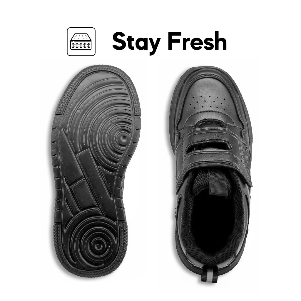 ABARO NameTech 2912N School Shoes Black Name Your Shoes/Kasut Sekolah Hitam/Kasut Budak