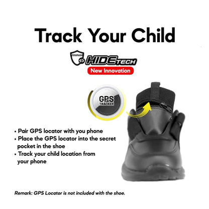 ABARO HideTech + DryTech + NameTech  HW2882N School Shoes Hidden GPS Pocket /Kasut Unisex/Kasut Tulis Nama