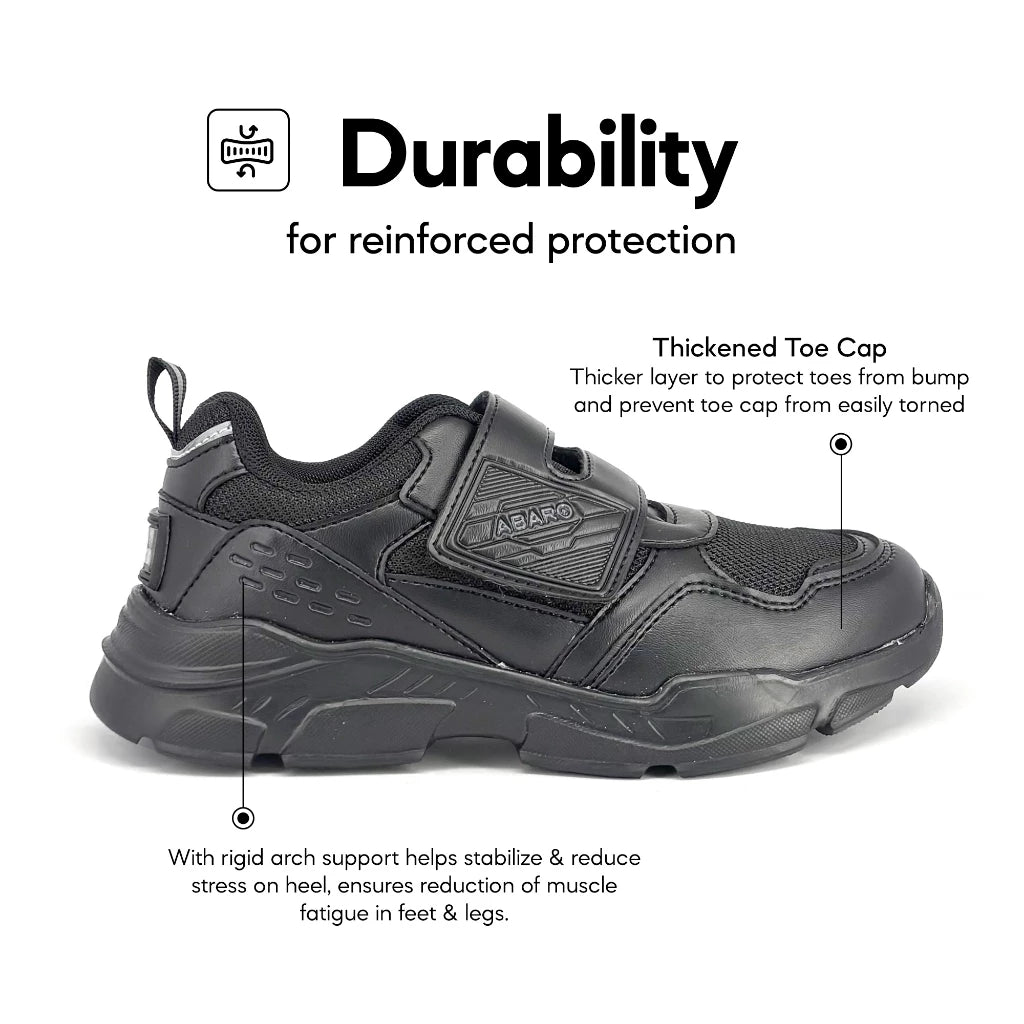 ABARO Breathable Mesh 2817N School Shoes Black Name Your Shoes/Kasut Sekolah Hitam/Kasut Budak/??