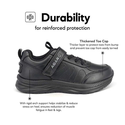 ABARO NameTech 2818N School Shoes Black Name Your Shoes/Kasut Sekolah Hitam/Kasut Budak/??