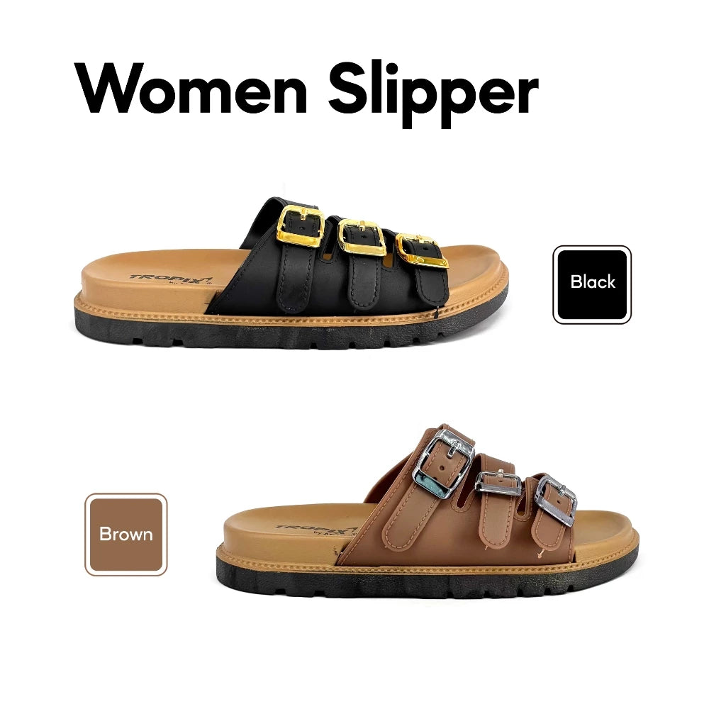 [ONLINE EXCLUSIVE] ABARO Comfy & Stylish 99PSA664K4 TROPIX Durable and Lightweight PVC /Women Slipper/Sandal Perempuan