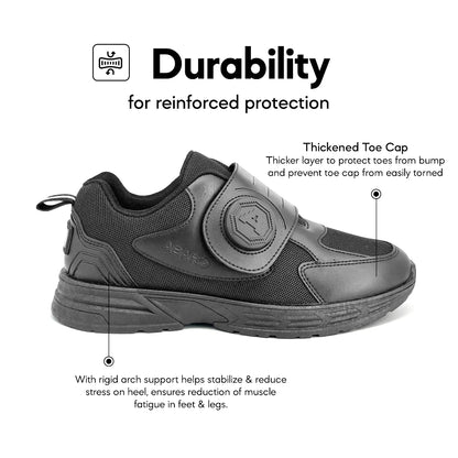 Abaro HideTech + GripTech + NameTech H2335N School Shoes Hidden GPS Pocket/NameYouShoes/Kasut Sekolah Hitam/Kasut Unisex