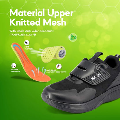 ABARO HideTech + DryTech + NameTech  HW2882N School Shoes Hidden GPS Pocket /Kasut Unisex/Kasut Tulis Nama