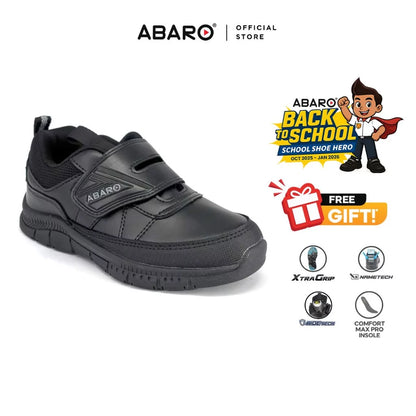 ABARO HideTech + GripTech H2278N Hidden GPS Pocket School Shoes/Kasut Unisex/Kasut Tulis Nama