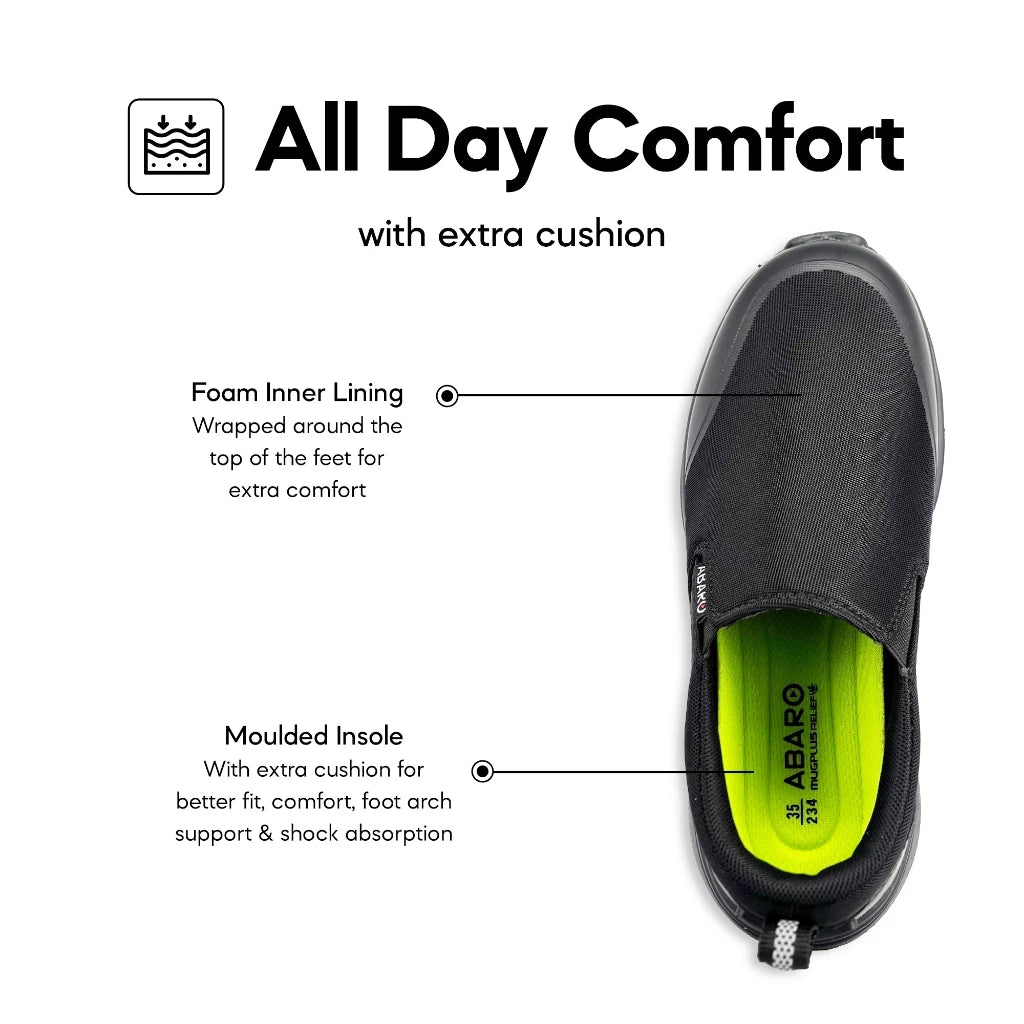 Abaro DryTech W2889N Water Resistant Canvas Shoe/Kasut Kalis Air /School Shoes/Kasut Sekolah Hitam