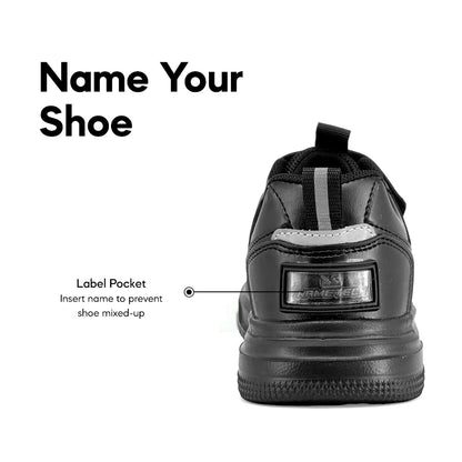 ABARO NameTech 2912N School Shoes Black Name Your Shoes/Kasut Sekolah Hitam/Kasut Budak