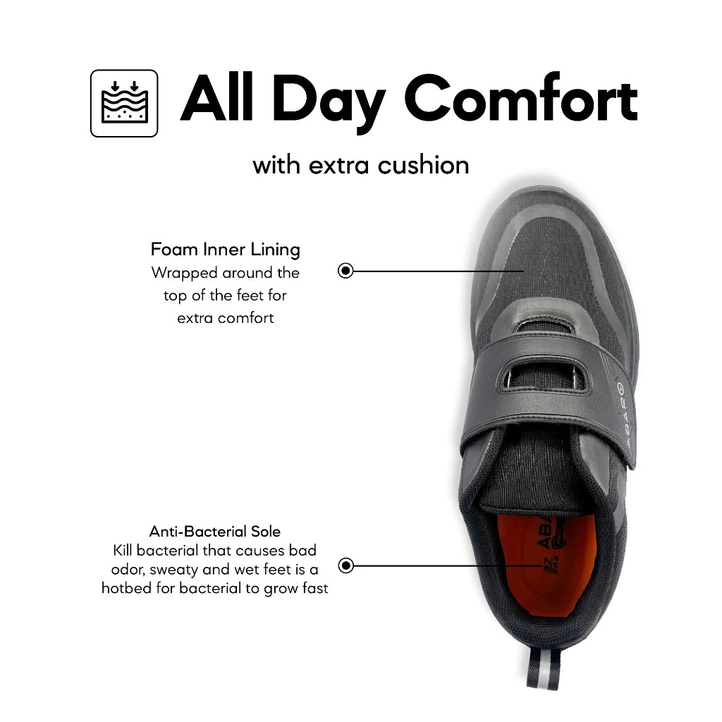 Abaro DryTech + GripTech + NameTech W2331N School Shoes Water Resistant/Name You Shoes/Kasut Sekolah Hitam/Kasut Unisex