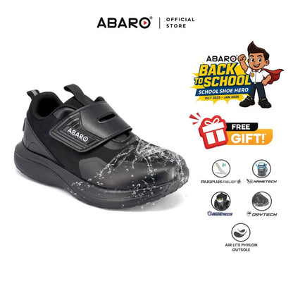 ABARO HideTech + DryTech + NameTech  HW2882N School Shoes Hidden GPS Pocket /Kasut Unisex/Kasut Tulis Nama