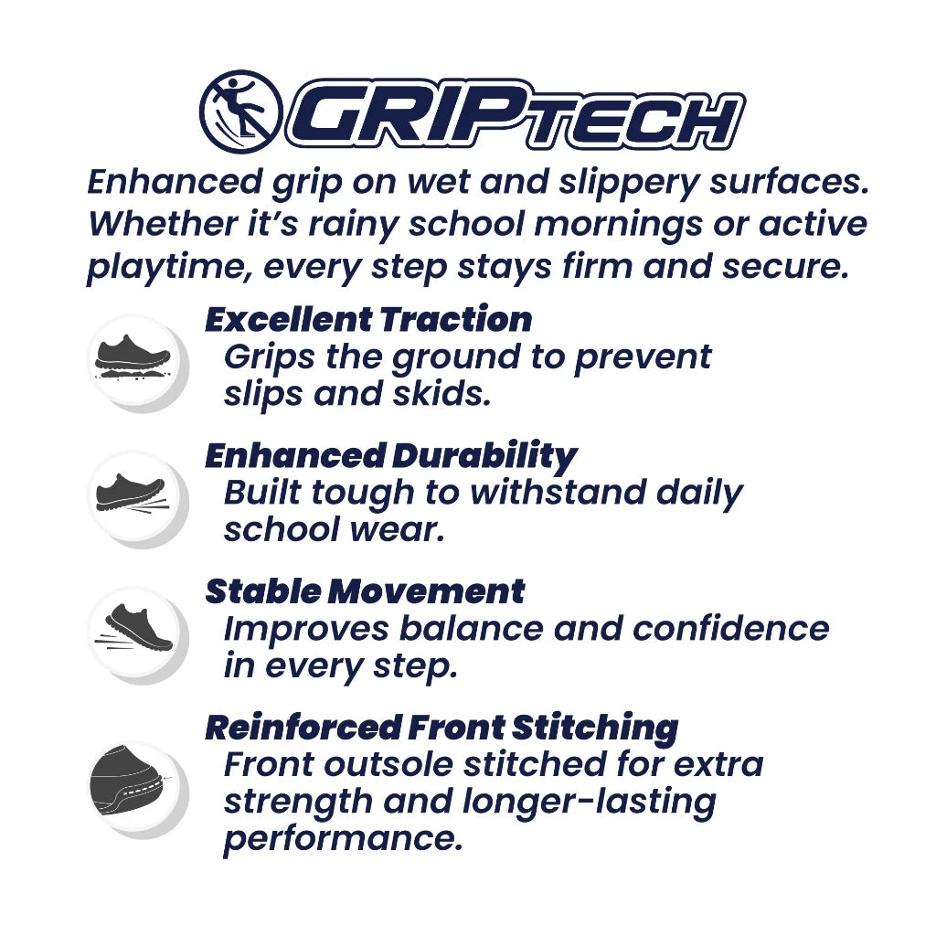 ABARO NameTech + GripTech 2271N School Shoes Black Name Your Shoes/Kasut Sekolah Hitam/Kasut Budak