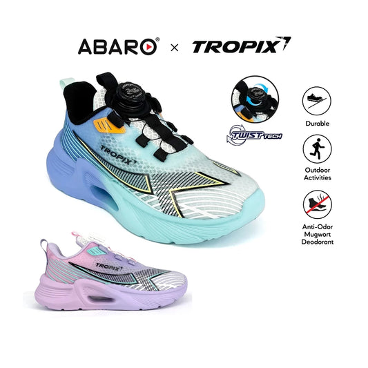 ABARO TwistTech Kids Sport Shoes SPA595AE1T Tropix Kids Sneaker with Mugwort /Running Shoes/Kasut Sukan