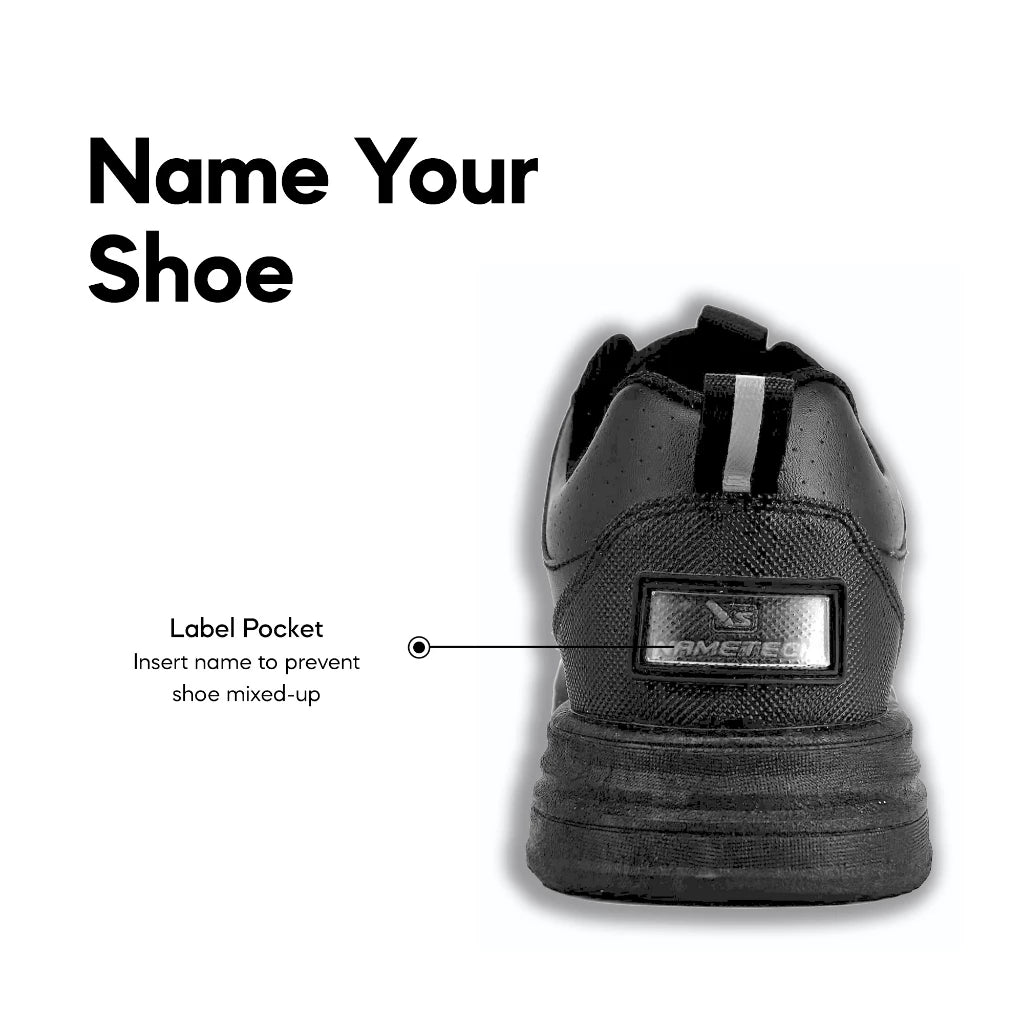 ABARO NameTech + GripTech 2333N School Shoes Name Your Shoes/PVC+Rubber Outsole/Kasut Sekolah Hitam/Kasut Unisex/??