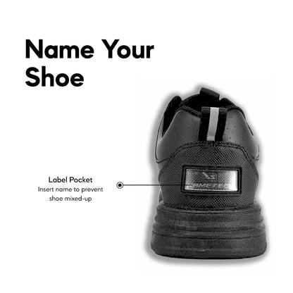 ABARO NameTech + GripTech 2333N School Shoes Name Your Shoes/PVC+Rubber Outsole/Kasut Sekolah Hitam/Kasut Unisex/??