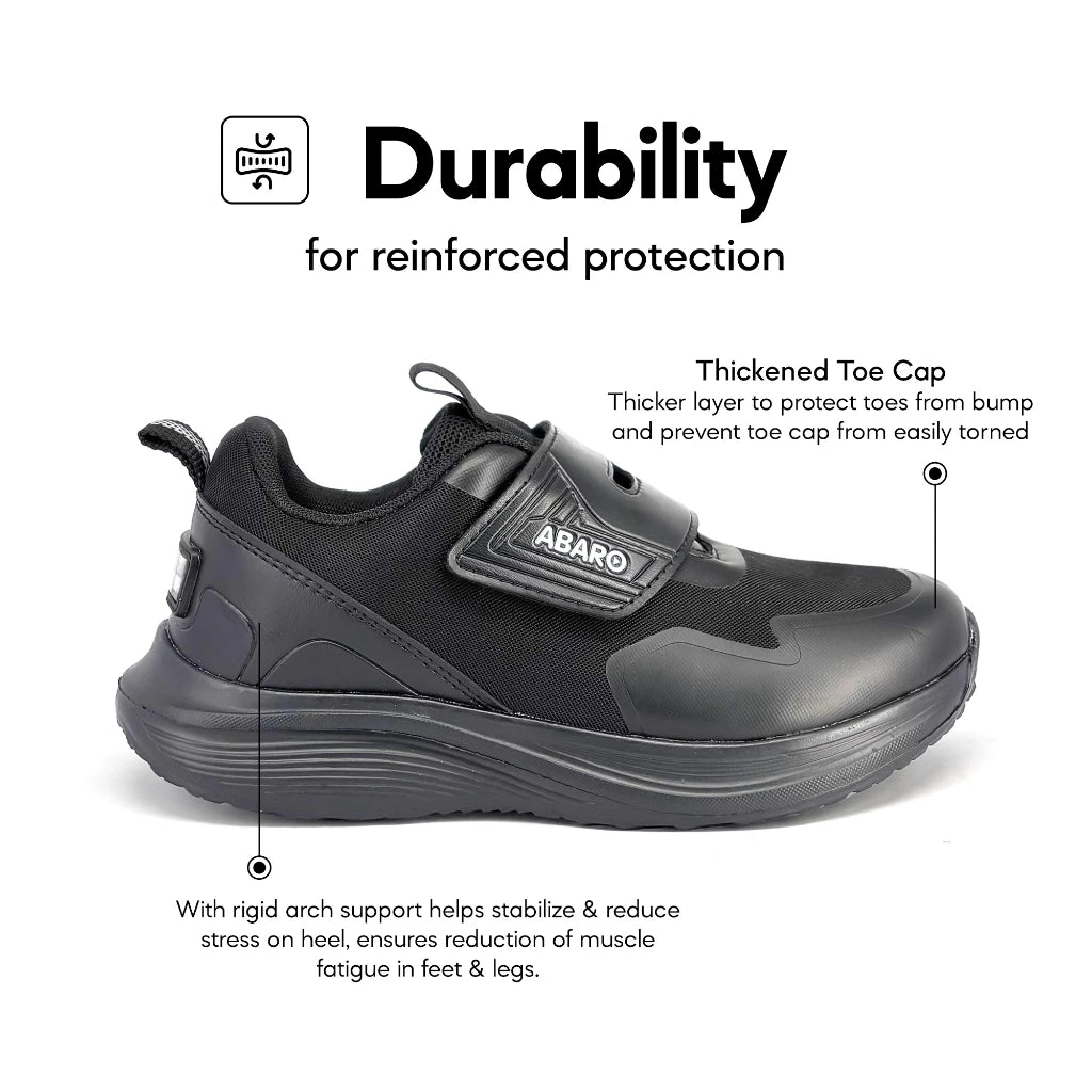 ABARO HideTech + DryTech + NameTech  HW2882N School Shoes Hidden GPS Pocket /Kasut Unisex/Kasut Tulis Nama