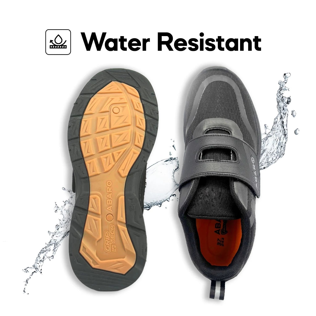 Abaro DryTech + GripTech + NameTech W2331N School Shoes Water Resistant/Name You Shoes/Kasut Sekolah Hitam/Kasut Unisex