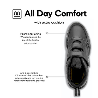 ABARO NameTech + GripTech 2333N School Shoes Name Your Shoes/PVC+Rubber Outsole/Kasut Sekolah Hitam/Kasut Unisex/??