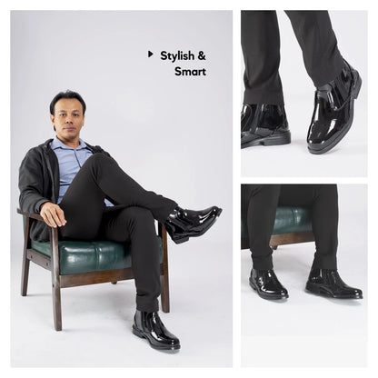 ABARO Men Faux Leather PBA731E7 Comfort Ankle Boots Formal Shoes/Kasut Kilat Kulit/Kasut Potong Polis/SWAT Boots/????
