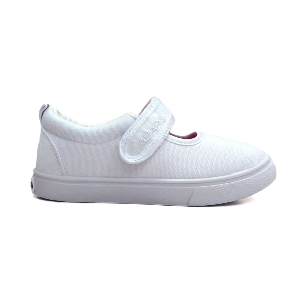 ABARO - White School Shoes Canvas Pre-School/Primary Girls 2512