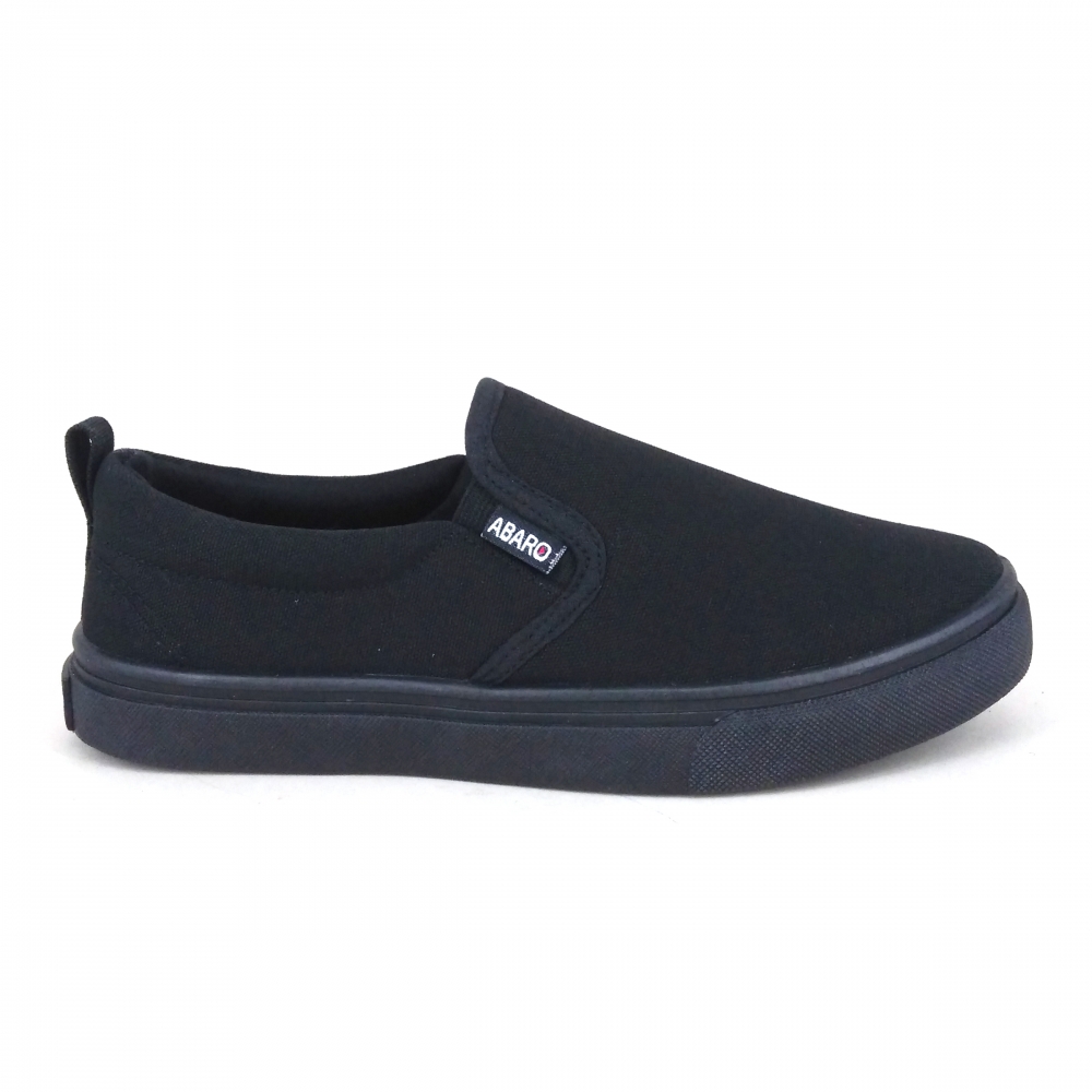Black School Shoes ABARO 2628 Waterproof Canvas Primary/Secondary Unisex