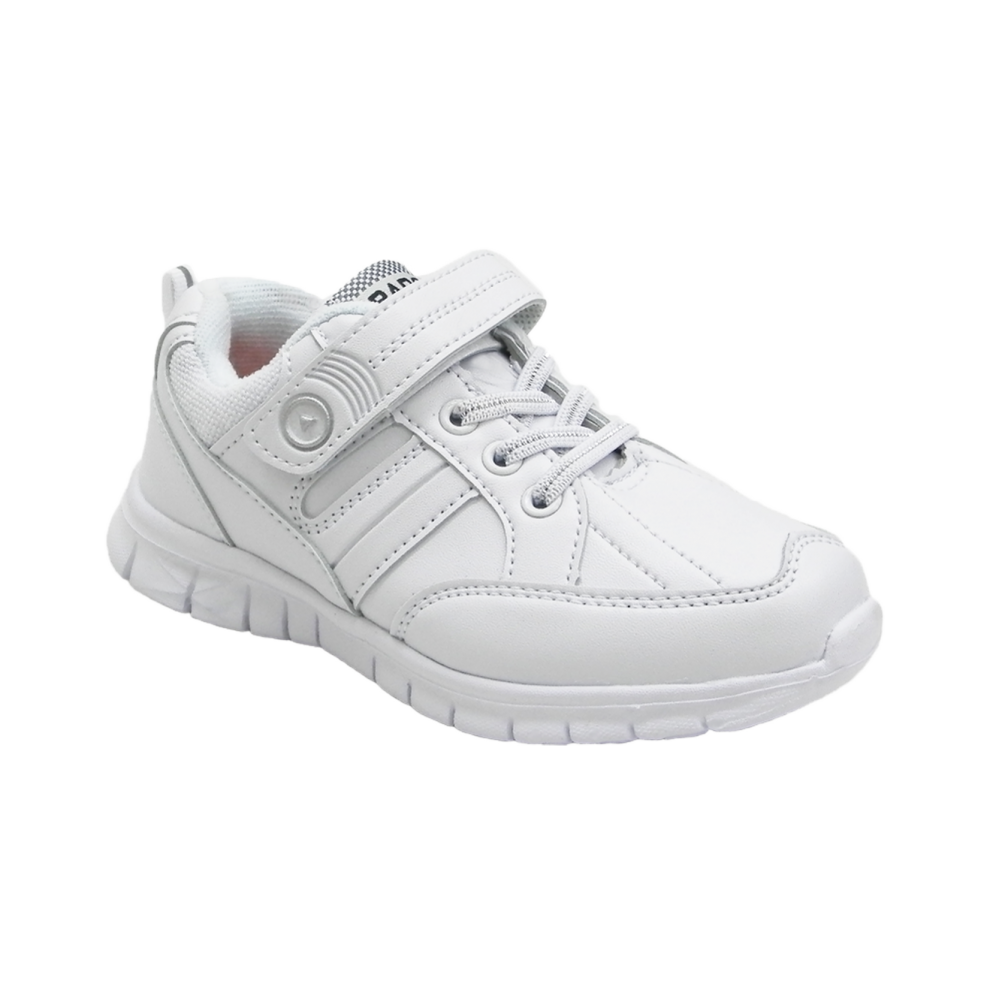 ABARO - White School Shoes Canvas + PVC Primary Unisex 2687
