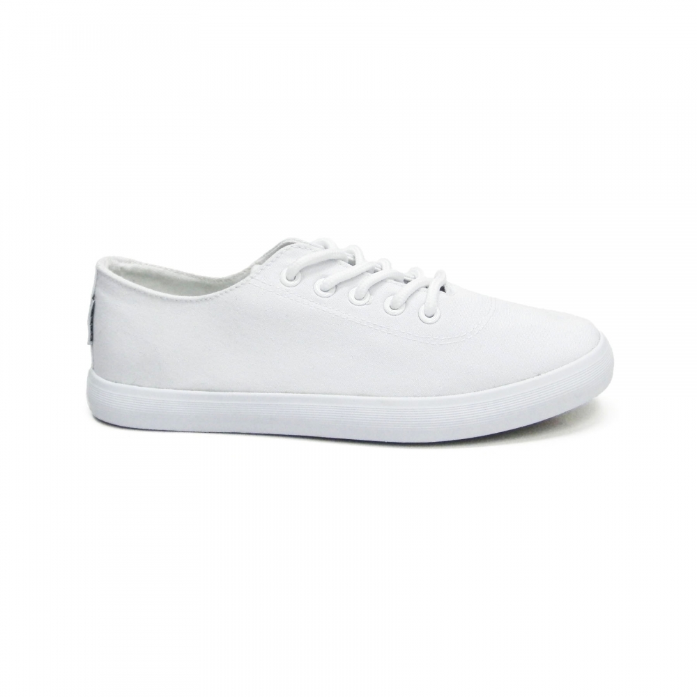 ABARO - White Canvas Secondary School Shoes Ladies 6255