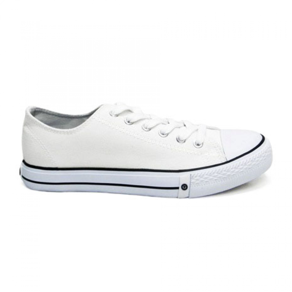 ABARO - White School Shoes Secondary Canvas Unisex 7281