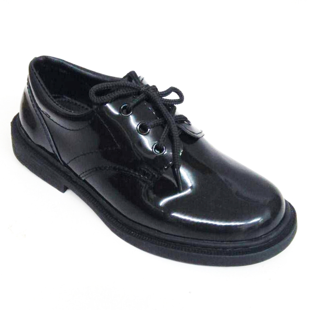 ABARO - Black PU Leather Uniform Cadet Formal Shoes Kids CD-52531