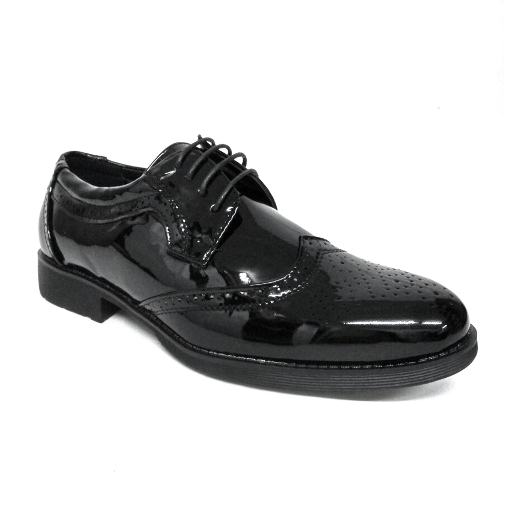 ABARO - Black PU Leather Uniform Cadet Formal Shoes Men PGA77D5