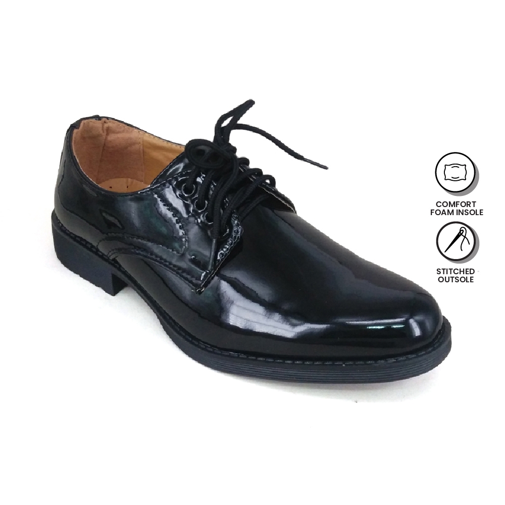 Black Pu Leather Uniform Cadet Formal Shoes Men Fpa77d2